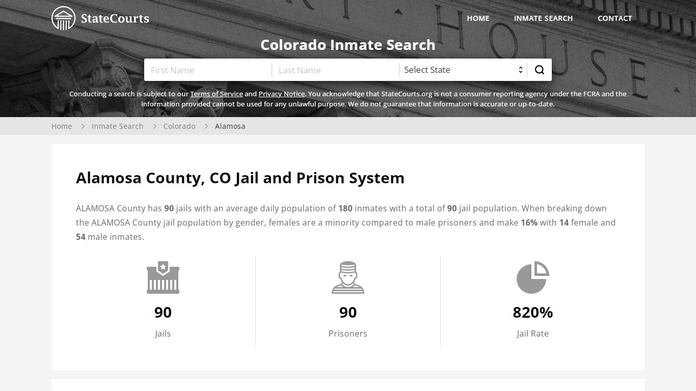 Alamosa County, CO Inmate Search - StateCourts