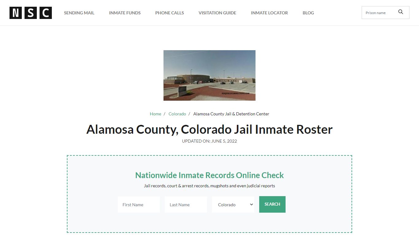 Alamosa County, Colorado Jail Inmate List